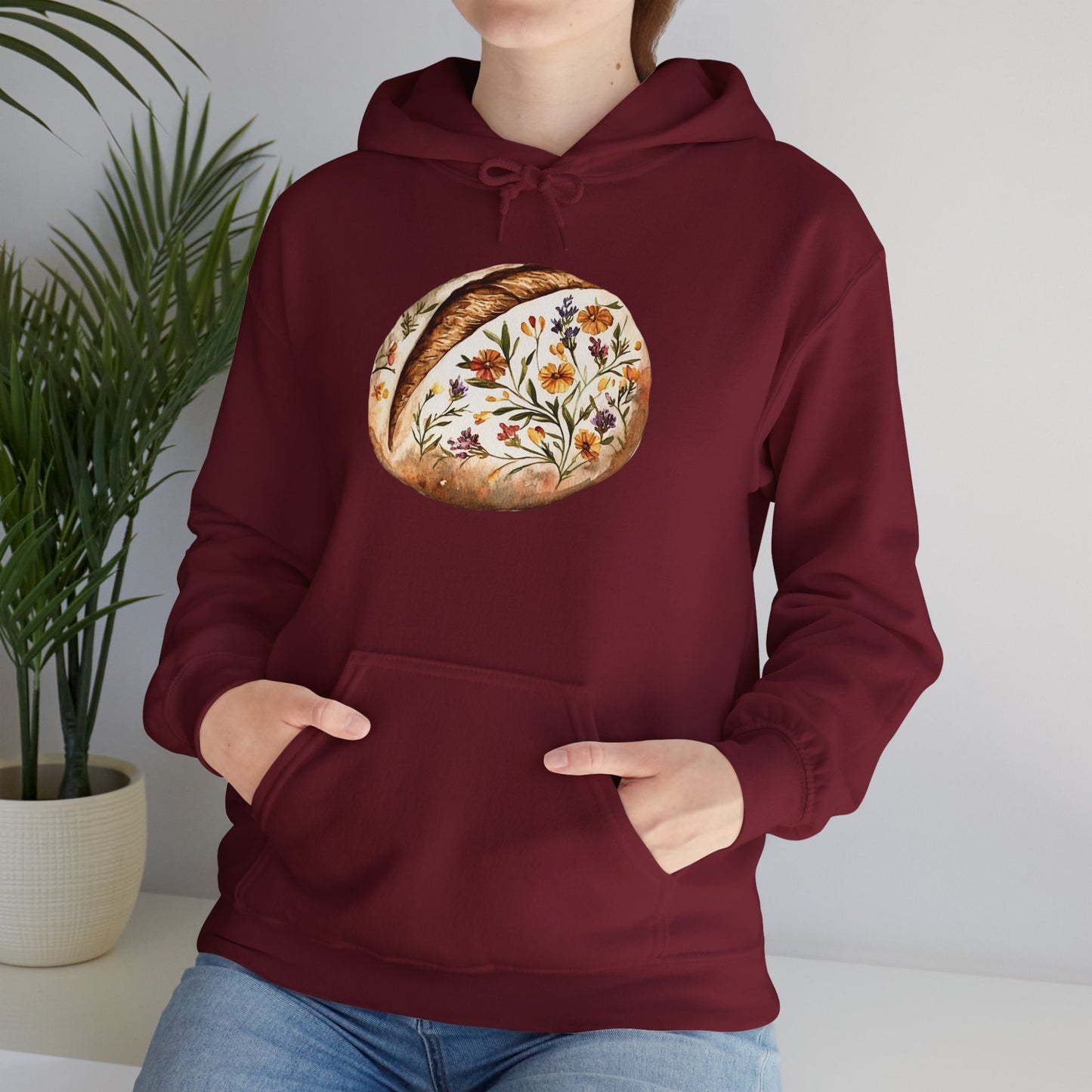Lovely Floral Sourdough Loaf- Unisex Heavy Blend™ Hoodie for Cozy Style