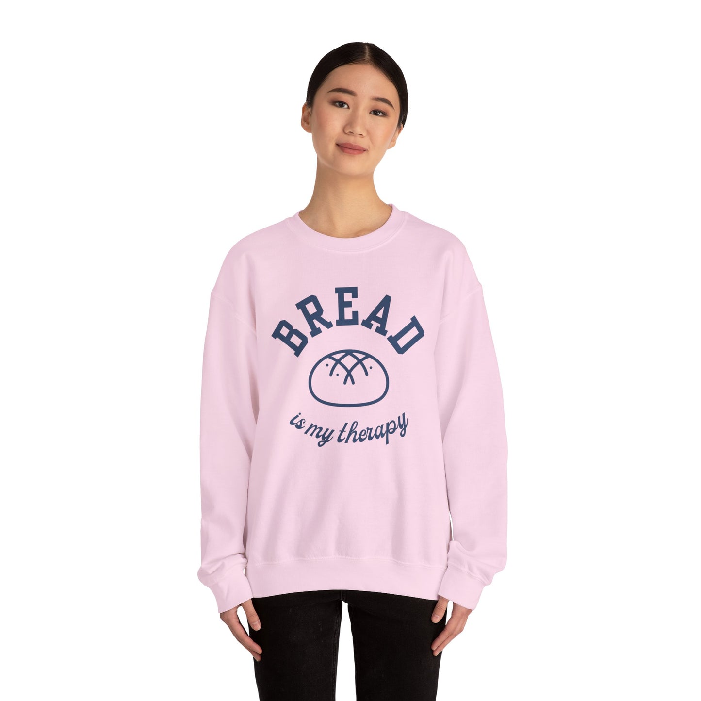 "Bread is my Therapy" Crewneck Sweatshirt - Unisex Heavy Blend, Cozy and Stylish