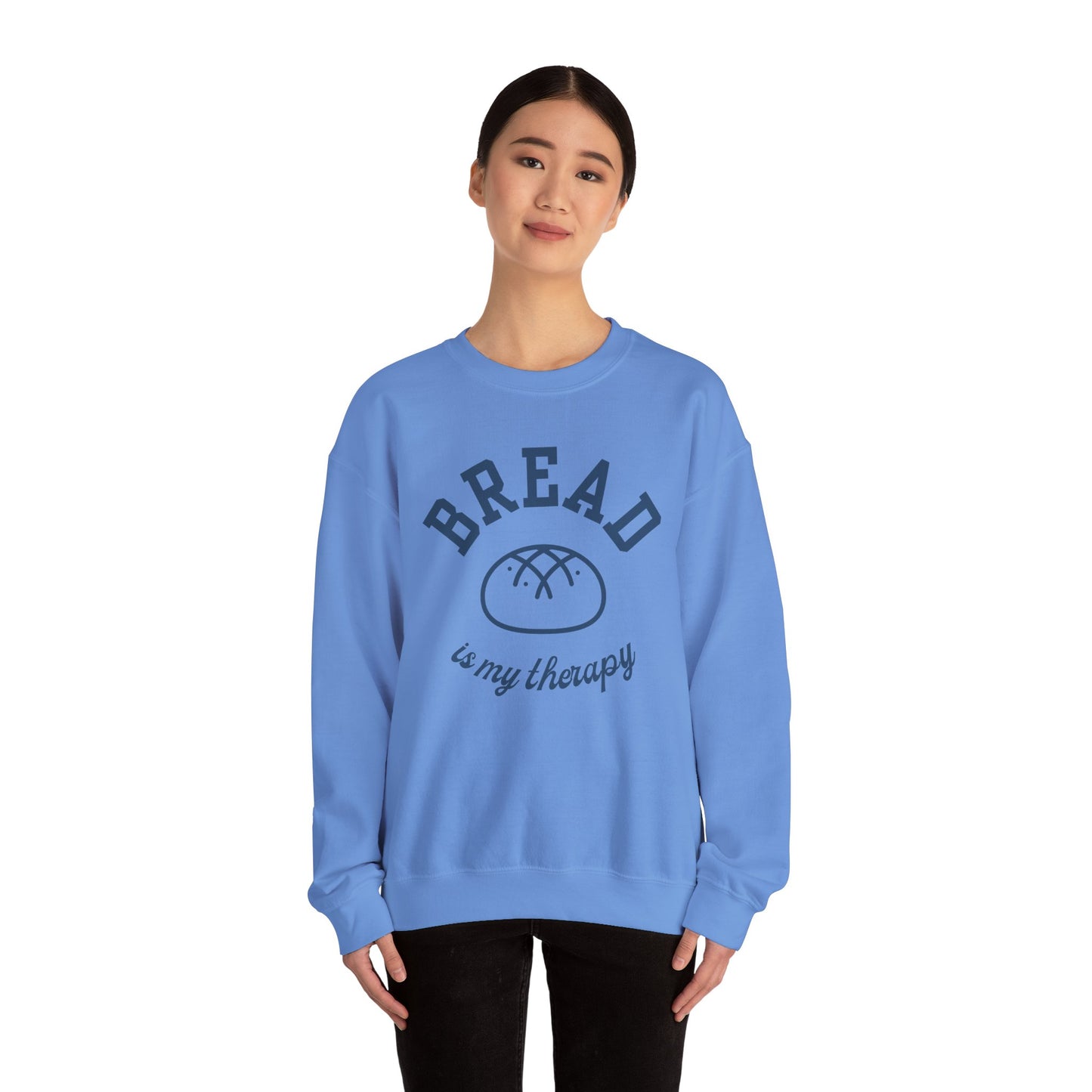 "Bread is my Therapy" Crewneck Sweatshirt - Unisex Heavy Blend, Cozy and Stylish