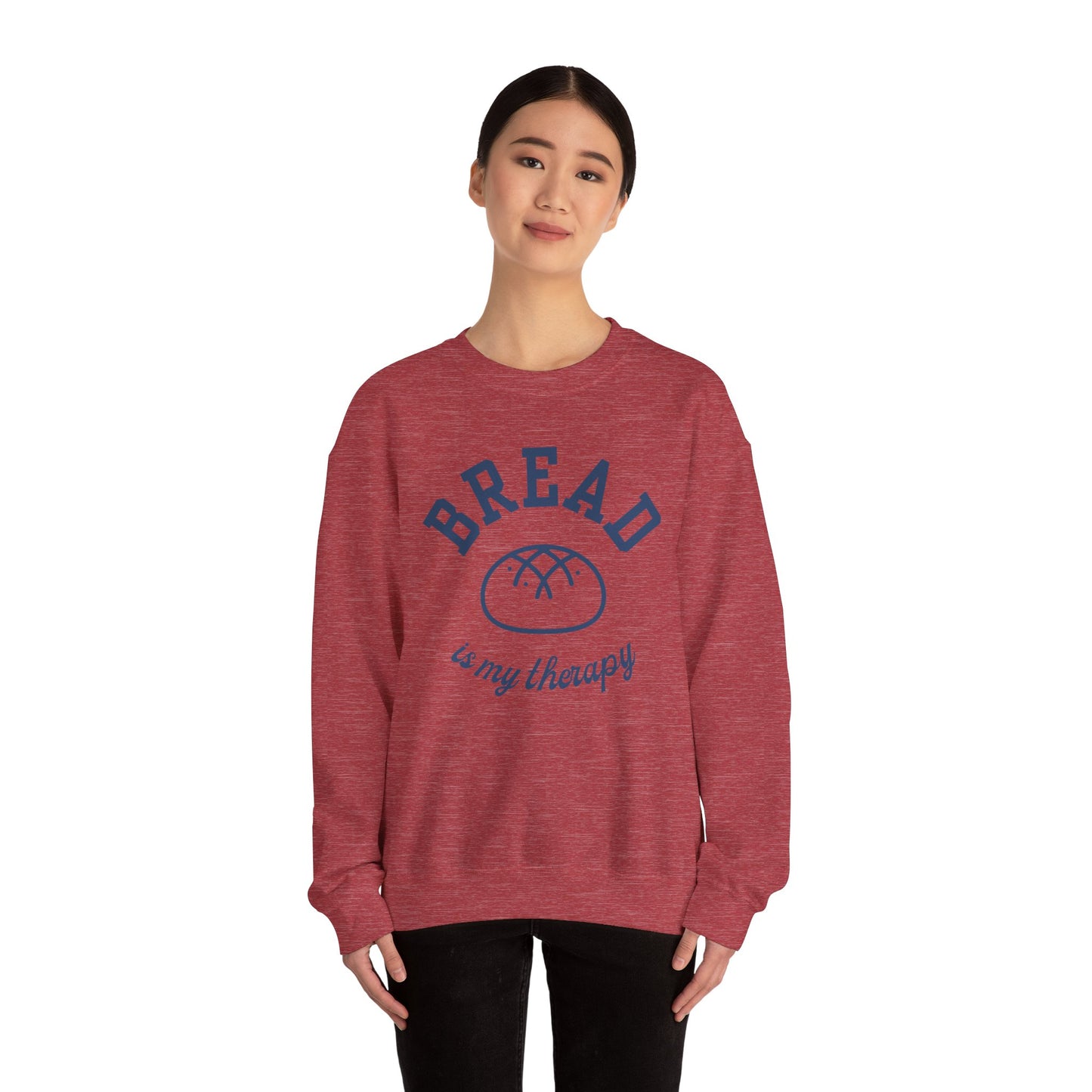 "Bread is my Therapy" Crewneck Sweatshirt - Unisex Heavy Blend, Cozy and Stylish